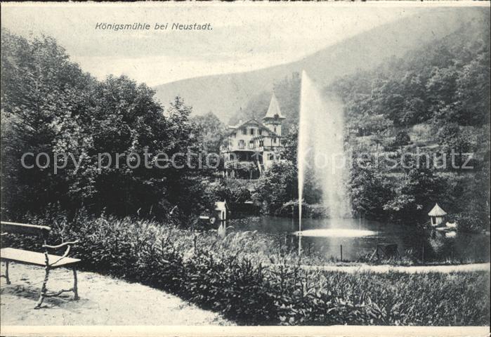 Koenigsmuehle Neustadt Weinstrasse Kurhaus Schwanenteich Springbrunnen