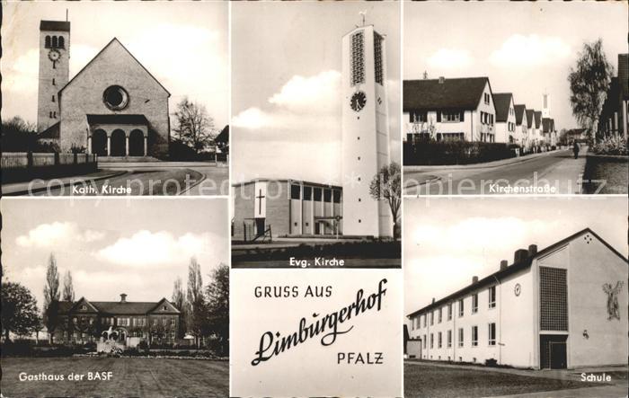 Limburgerhof Ev. Kath. Kirche Schule Kirchenstrasse Gasthaus BASF
