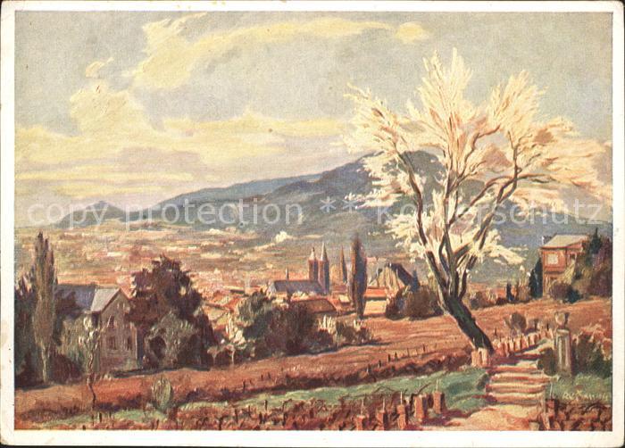 Neustadt Weinstrasse Mandelbluete Kuensterkarte Karl Graf