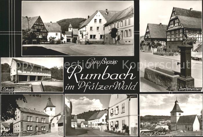 Rumbach Rheinland-Pfalz Dorfbrunnen Ev. Kirche Rathaus Schule