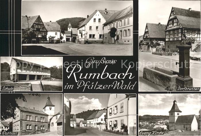 Rumbach Rheinland-Pfalz Dorfbrunnen Ev. Kirche Rathaus Schule
