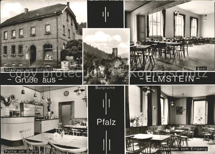 Elmstein Burgruine Gasthaus Bahnhof Saal Gastraum Bueffe