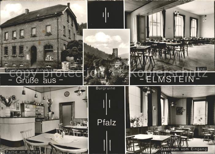 Elmstein Burgruine Gasthaus Bahnhof Saal Gastraum Bueffe