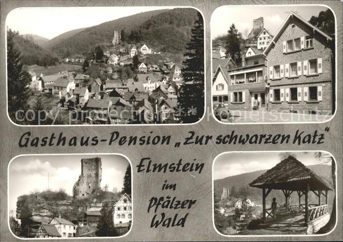 Elmstein Gasthaus zur schwarzen Katz Burgruine Teilansichten