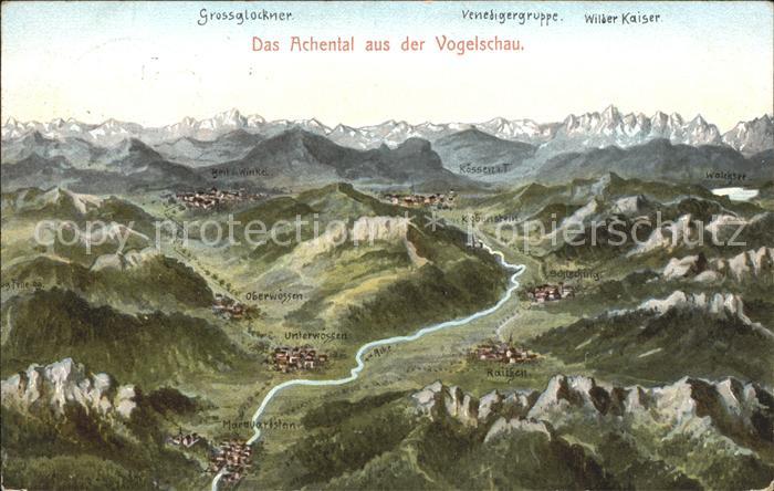 Unterwoessen Panoramakarte Achental Grossglockner Wilder Kaiser