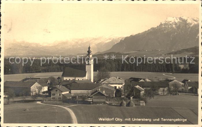 Weildorf Oberbayern mit Untersberg und Tennengebirge