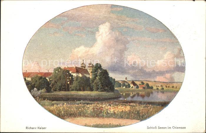 Seeon-Seebruck Schloss Kuenstlerkarte Richard Kaiser