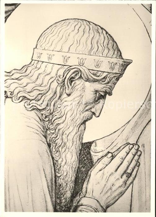 Beuron Donautal Kunstschule Zeichnung Marienleben anbetender Koenig