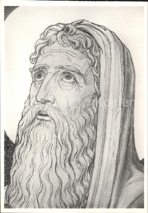 Beuron Donautal Kunstschule Zeichnung Marienleben Der greise Simeon