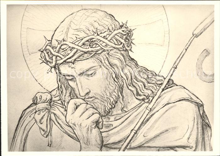 Beuron Donautal Kunstschule Zeichnung aus dem Kreuzweg Ecco Homo