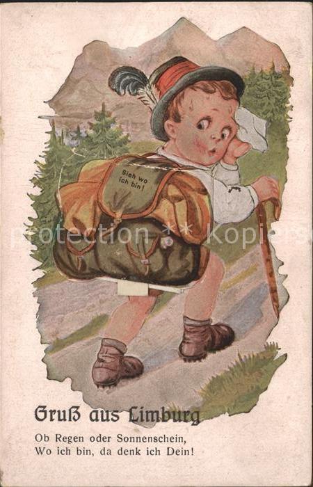 Limburg Lahn Kuenstlerkarte Kleiner Wanderer