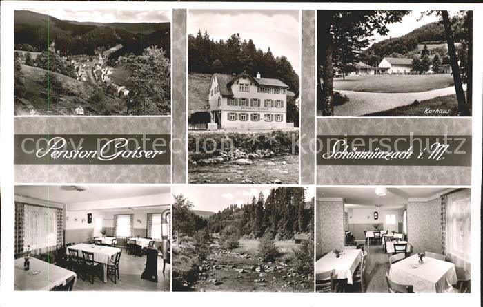 Schoenmuenzach Pension Gaiser Speisesaal Kurhaus Teilansichten