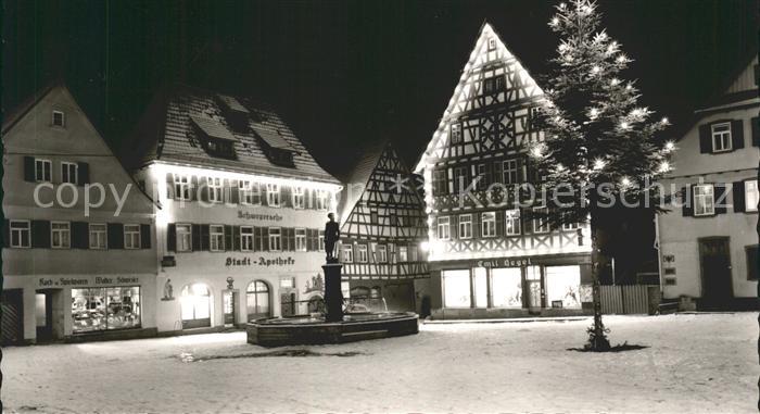 Dornstetten Wuerttemberg Gasthof-Pension zur Blume Weihnachtsbaum Marktplatz