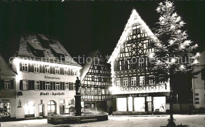Dornstetten Wuerttemberg Marktplatz Weihnachtsbaum