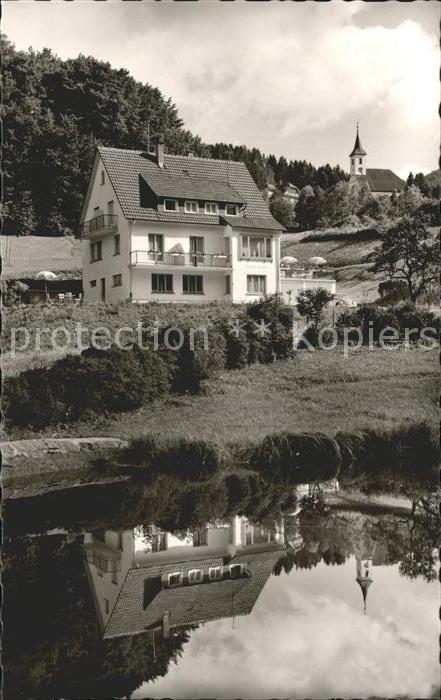 Schwarzenberg Baiersbronn Pension Haus Ziefle Teich Kirche