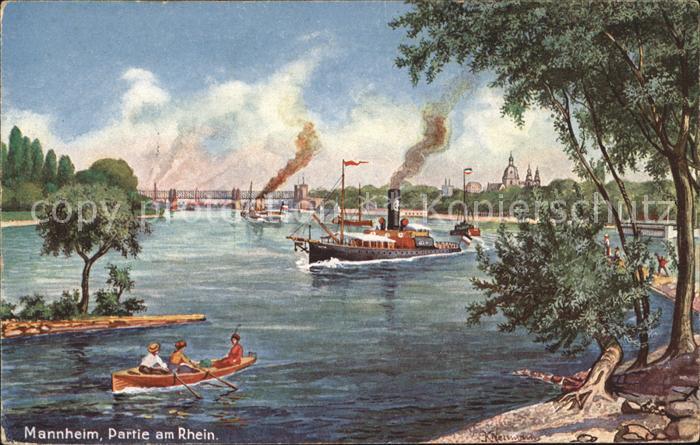 MANNHEIM BW Partie am Rhein Dampfer Boot