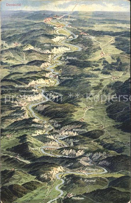Donautal Panoramakarte Muehlheim Gutenstein Wildenstein