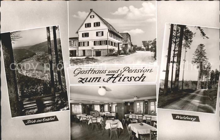 Dennach Neuenbuerg Gasthof zum Hirsch Waldweg Blick Enztal