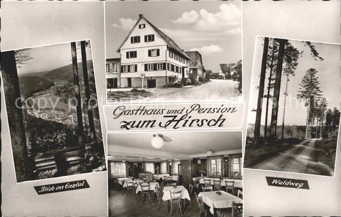 Dennach Neuenbuerg Gasthaus Hirsch Waldweg Blick Enztal