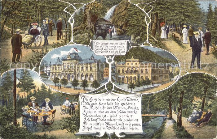 Bad Wildbad Wildschwein Frauen Maenner Wasserfall Gebaeude
