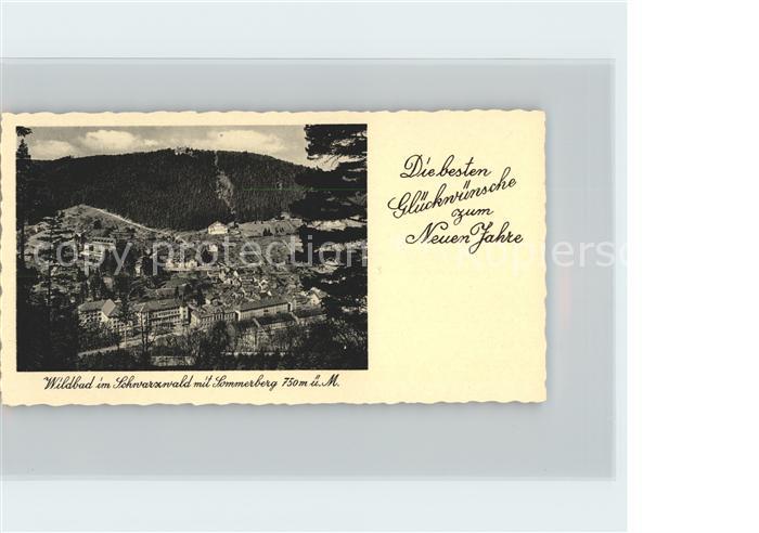 Wildbad Schwarzwald Sommerberg Ortsansicht Glueckwuensche neuen Jahr