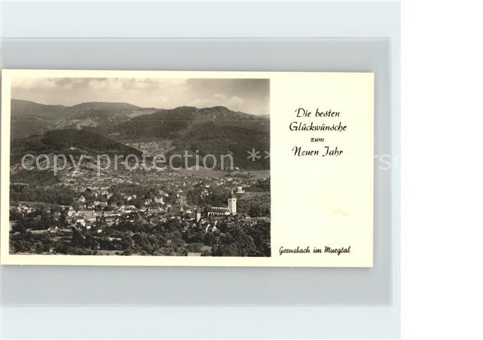 Gernsbach Ortsansicht Glueckwuensche neuen Jahr