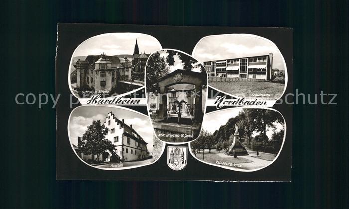 Hardheim Schloss mit Kirche alter Brunnen