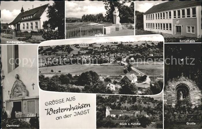 Westernhausen Denkmal Kindergarten Schulhaus Partie Kirche Grotte