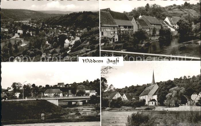 Widdern Kirche Haeuser am See Bruecke