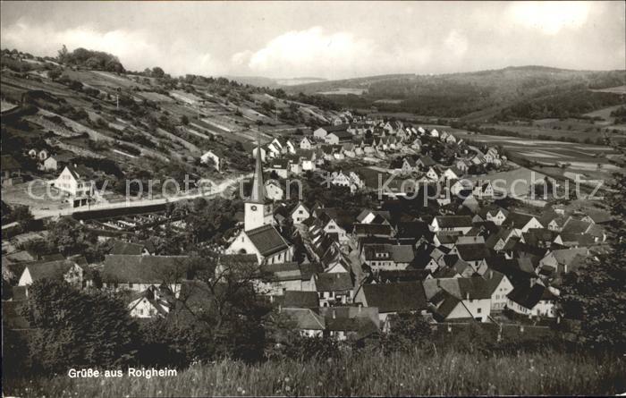 Roigheim Kirchturm Dorf Felder