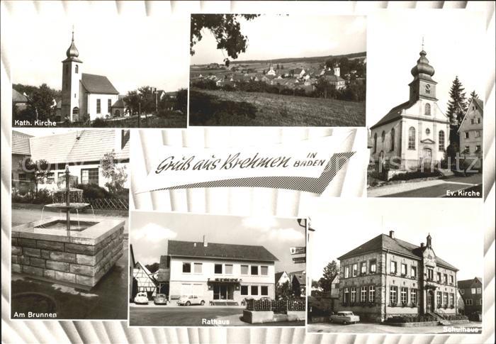 Brehmen Baden Kirche Schulhaus Brunnen