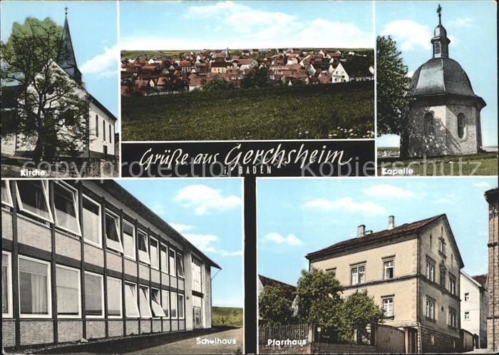 Gerchsheim Pfarrhaus Schulhaus Kirche kapelle