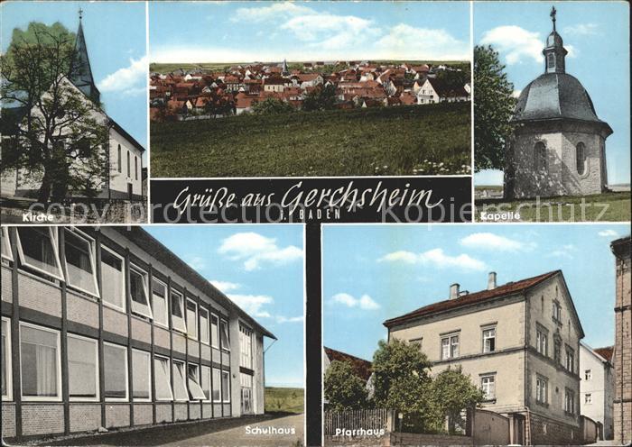 Gerchsheim Kirche Kapelle Schulhaus Pfarrhaus
