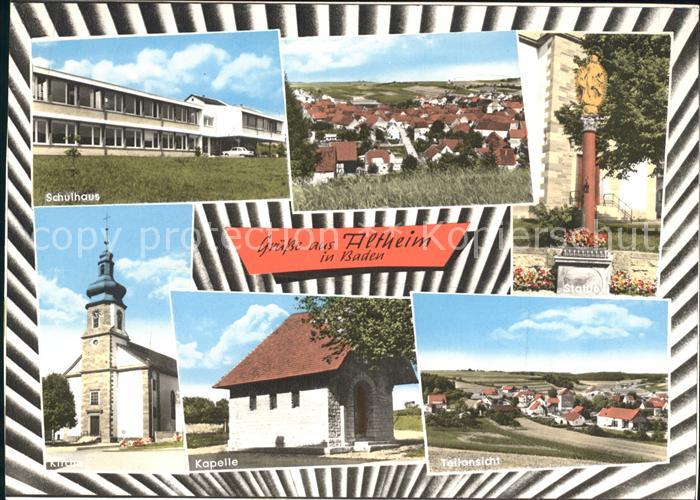 Altheim Wallduern Schulhaus Kapelle Statue