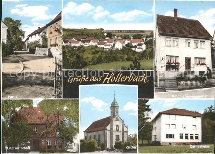 Hollerbach Buchen Kolonialwarengeschaeft Gastwirtschaft Caritasheim Kirche