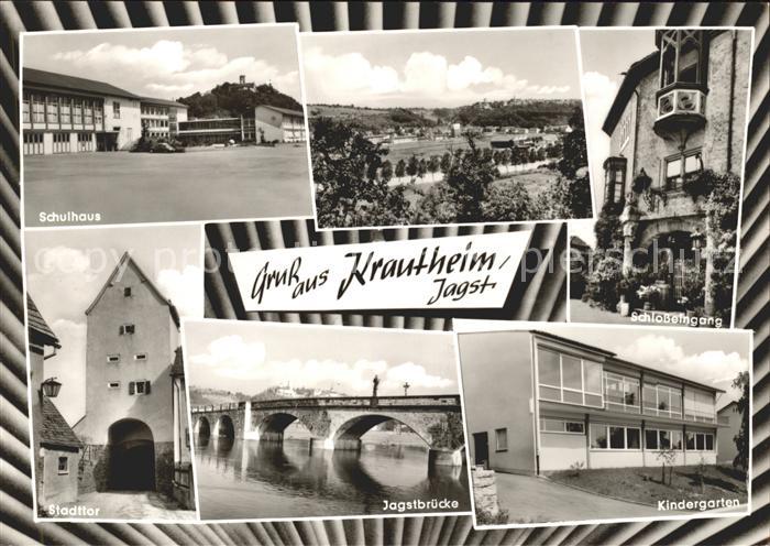 Krautheim Jagst Kindergarten Schulhaus Schlosseingang Jagstbruecke