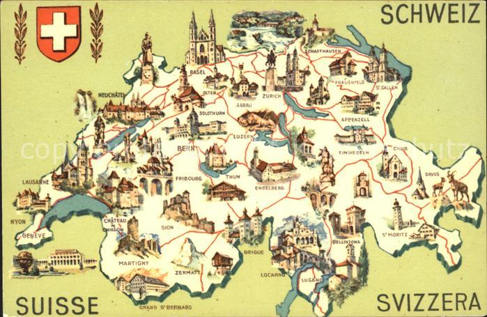 Helvetia Schweiz Landkarte