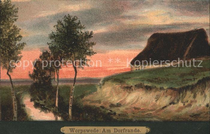 Worpswede Kuenstlerkarte Haus am Dorfrand