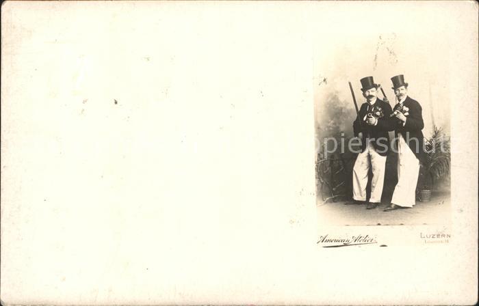 Luzern LU 2 Maenner mit Zylinder