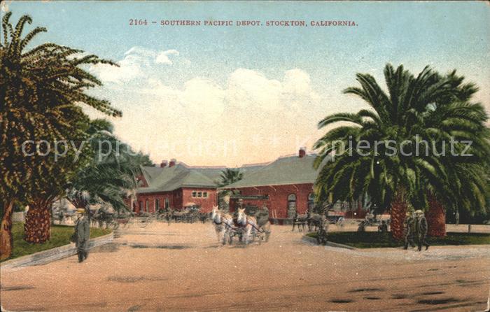 Stockton California Southern Pacific Depot Pferdekutsche