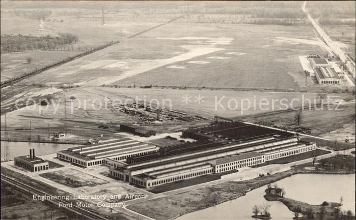 Detroit Michigan Fliegeraufnahme Ford Motor Company Airport Laboratory