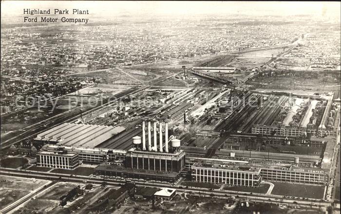 Detroit Michigan Fliegeraufnahme Ford Motor Company Highland Park Plant