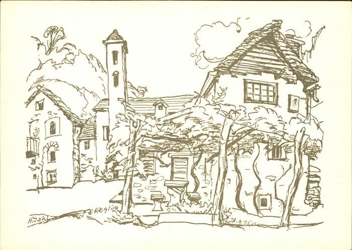 Foroglio Val Bavona Kuenstlerkarte J. Jakl