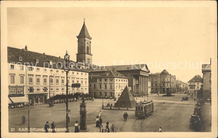 Strassenbahn Karlsruhe Markplatz Bahnpost