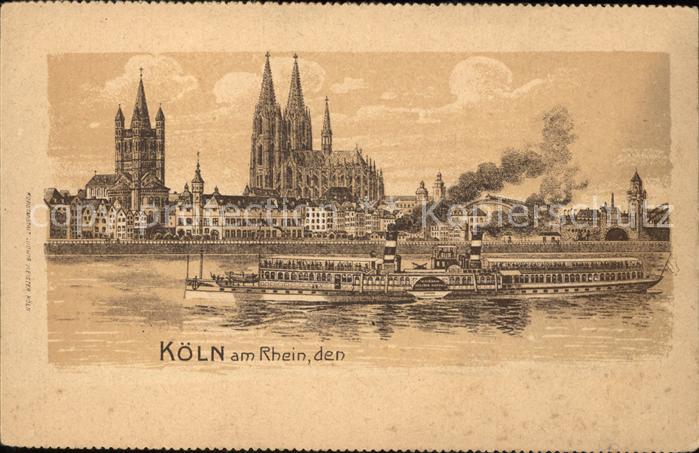 Dampfer Seitenrad Koeln am Rhein