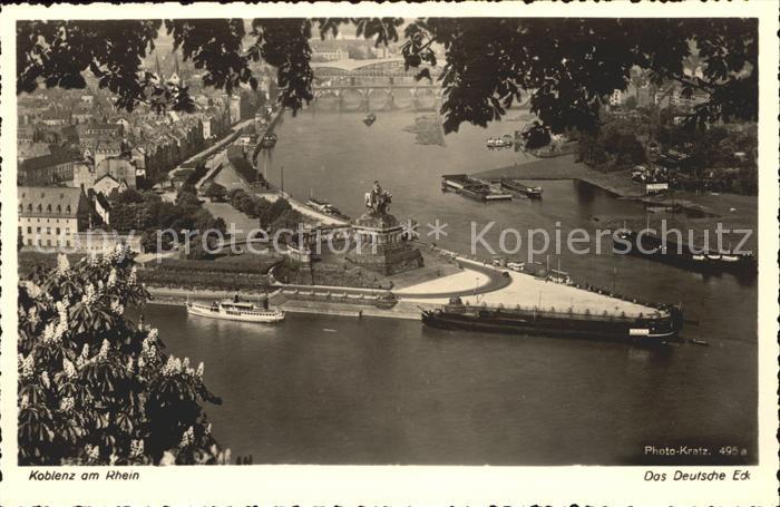 Foto Kratz Nr. 495 a Koblenz am Rhein Das Deutsche Eck