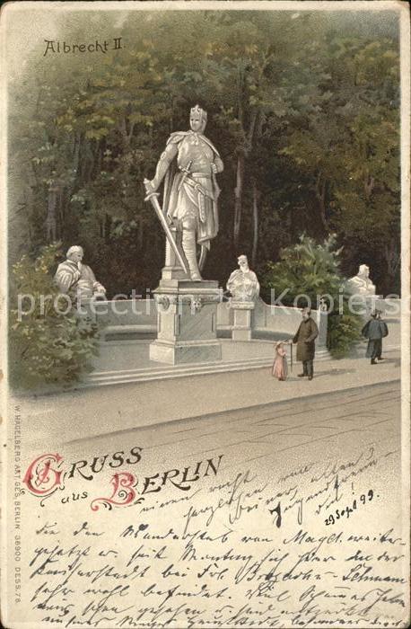 Denkmal Albrecht II. Berlin Litho