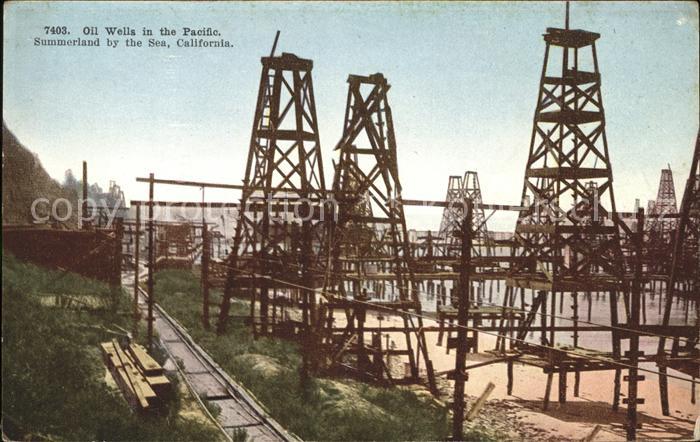 Oelfoerderung Oil Fields Oil Wells Pacific Summerland California