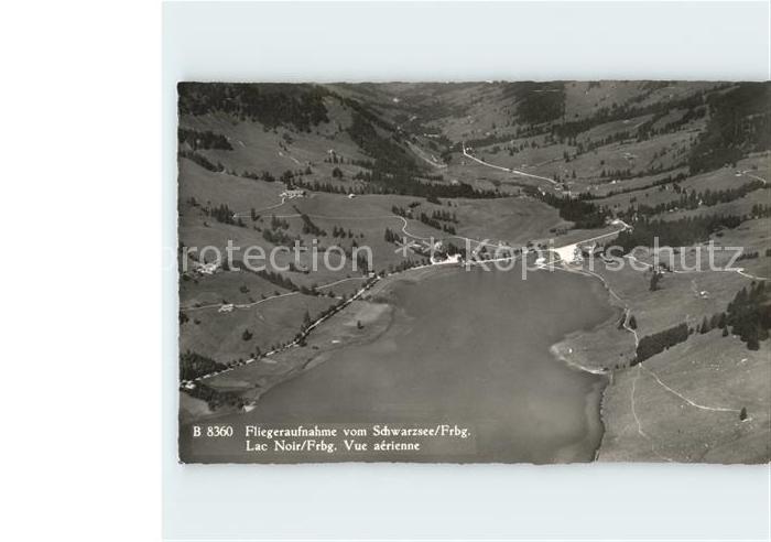 Lac Noir Schwarzsee FR Hotel Restaurant Gypsera Fliegeraufnahme