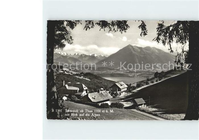 Schwendi Thun BE mit See und Alpen